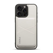 For iPhone 16 Pro Max ESEBLE E3 Plain Texture Card Slots MagSafe RFID Leather Case(Ivory)