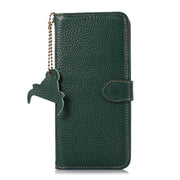 For Honor Play 60 Plus Genuine Leather Litchi Texture RFID Leather Phone Case(Green)