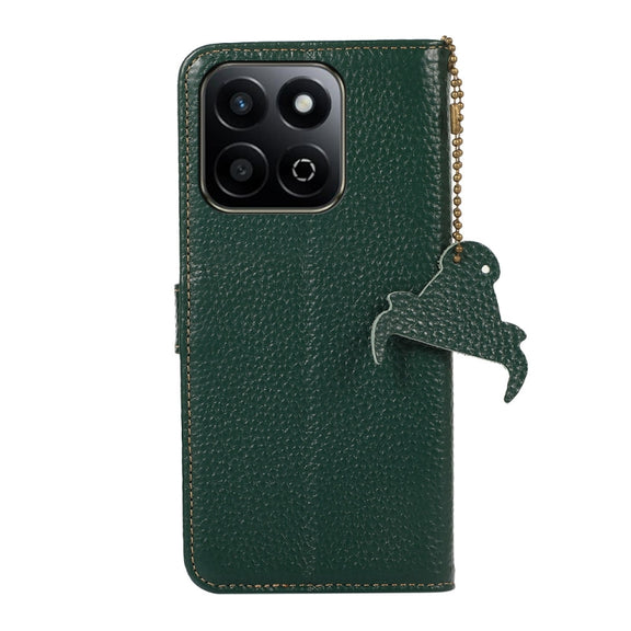 For Honor Play 60 Plus Genuine Leather Litchi Texture RFID Leather Phone Case(Green)