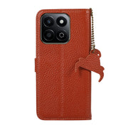 For Honor Play 60 Plus Genuine Leather Litchi Texture RFID Leather Phone Case(Coffee)