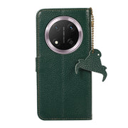 For Honor X9c Genuine Leather Litchi Texture RFID Leather Phone Case(Green)