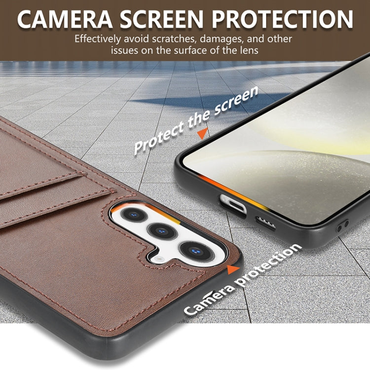 For Samsung Galaxy S24 5G AZNS K1 Series Card Slot Business Phone Case(Yellow)