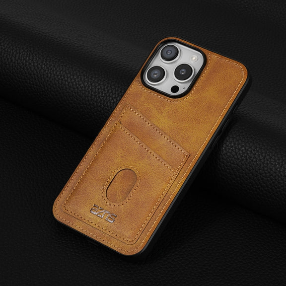 For iPhone 16 Pro Max AZNS K1 Series Card Slot Business Phone Case(Yellow)