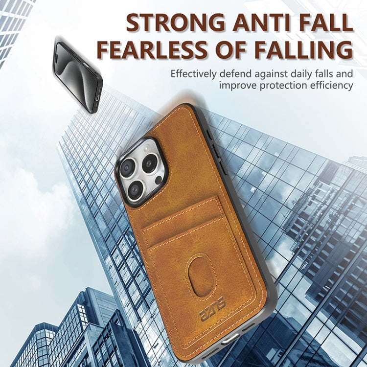 For iPhone 16 Pro Max AZNS K1 Series Card Slot Business Phone Case(Yellow)