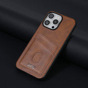 For iPhone 16 Pro AZNS K1 Series Card Slot Business Phone Case(Brown)
