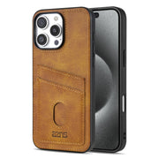 For iPhone 16 Pro AZNS K1 Series Card Slot Business Phone Case(Yellow)