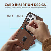 For iPhone 16 Pro AZNS K1 Series Card Slot Business Phone Case(Blue)