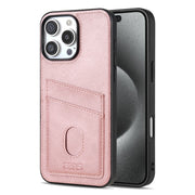 For iPhone 16 Pro AZNS K1 Series Card Slot Business Phone Case(Pink)