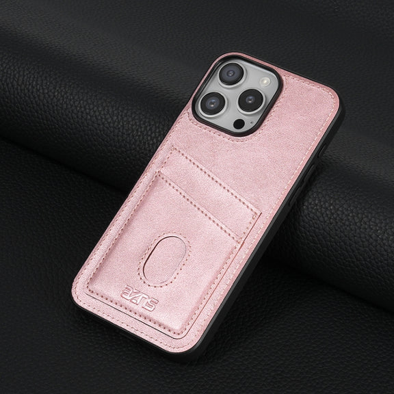 For iPhone 16 Pro AZNS K1 Series Card Slot Business Phone Case(Pink)