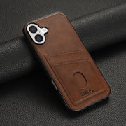 For iPhone 16 Plus AZNS K1 Series Card Slot Business Phone Case(Brown)