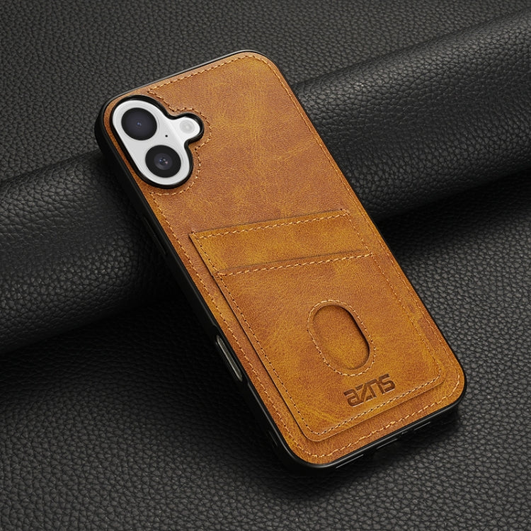 For iPhone 16 Plus AZNS K1 Series Card Slot Business Phone Case(Yellow)