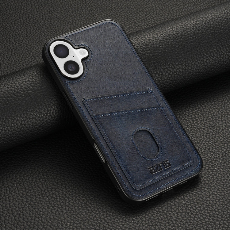 For iPhone 16 Plus AZNS K1 Series Card Slot Business Phone Case(Blue)