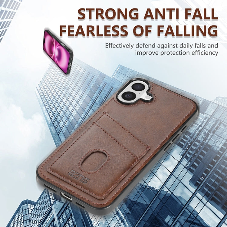 For iPhone 16 Plus AZNS K1 Series Card Slot Business Phone Case(Blue)