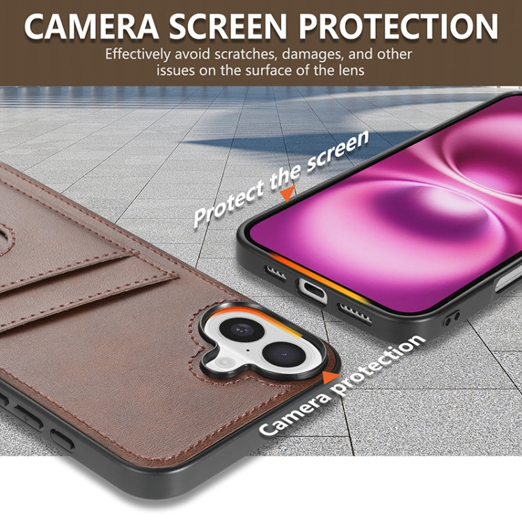 For iPhone 16 Plus AZNS K1 Series Card Slot Business Phone Case(Blue)