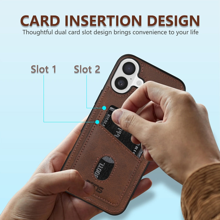 For iPhone 16 Plus AZNS K1 Series Card Slot Business Phone Case(Blue)