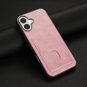 For iPhone 16 Plus AZNS K1 Series Card Slot Business Phone Case(Pink)