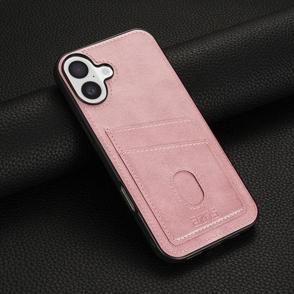 For iPhone 16 Plus AZNS K1 Series Card Slot Business Phone Case(Pink)