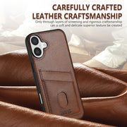 For iPhone 16 Plus AZNS K1 Series Card Slot Business Phone Case(Pink)