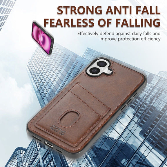 For iPhone 16 AZNS K1 Series Card Slot Business Phone Case(Blue)