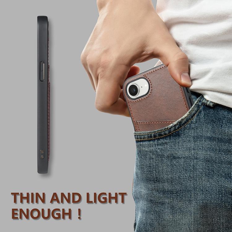 For iPhone 16e AZNS K1 Series Card Slot Business Phone Case(Black)