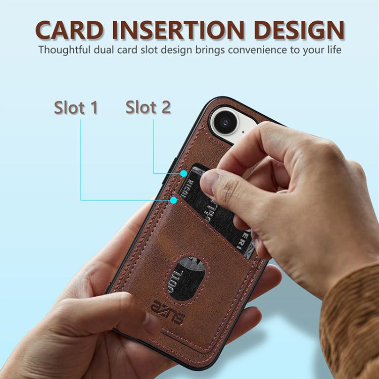 For iPhone 16e AZNS K1 Series Card Slot Business Phone Case(Blue)