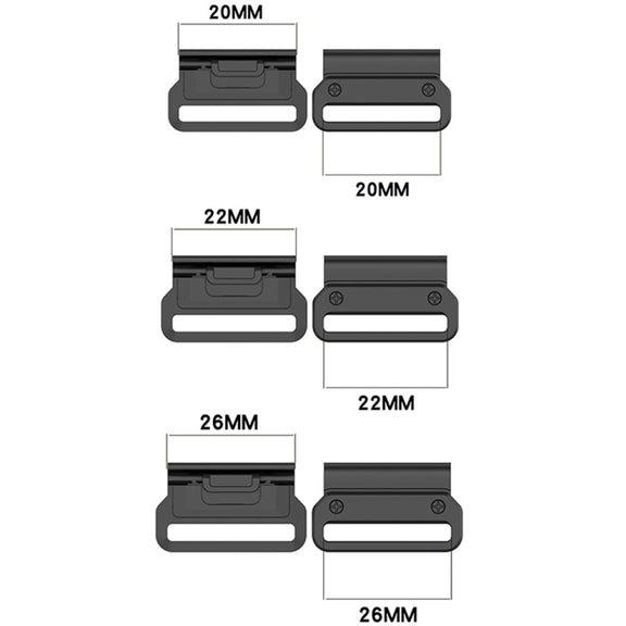 For Garmin 26mm 1 Pair Metal Medium Adapter Watch Band Quick Release Connector(Black)