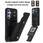 For Samsung Galaxy S25+ 5G Wristband Vertical Flip Wallet Back Cover Phone Case with Long Lanyard(Black)