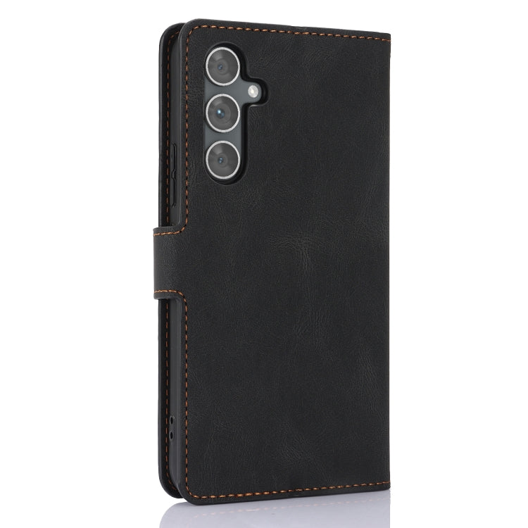 For Samsung Galaxy S25 5G Fantasy Skin-feel Calfskin Texture Leather Phone Case(Black)