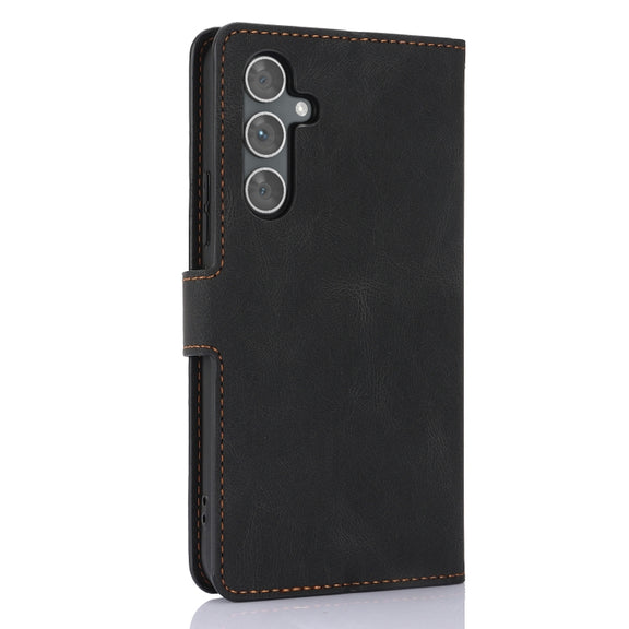 For Samsung Galaxy S25 5G Fantasy Skin-feel Calfskin Texture Leather Phone Case(Black)