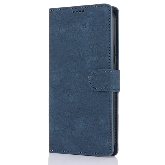 For Samsung Galaxy S25 5G Fantasy Skin-feel Calfskin Texture Leather Phone Case(Blue)