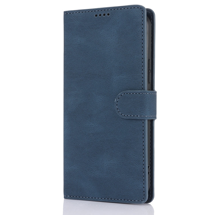 For Samsung Galaxy S25+ 5G Fantasy Skin-feel Calfskin Texture Leather Phone Case(Blue)