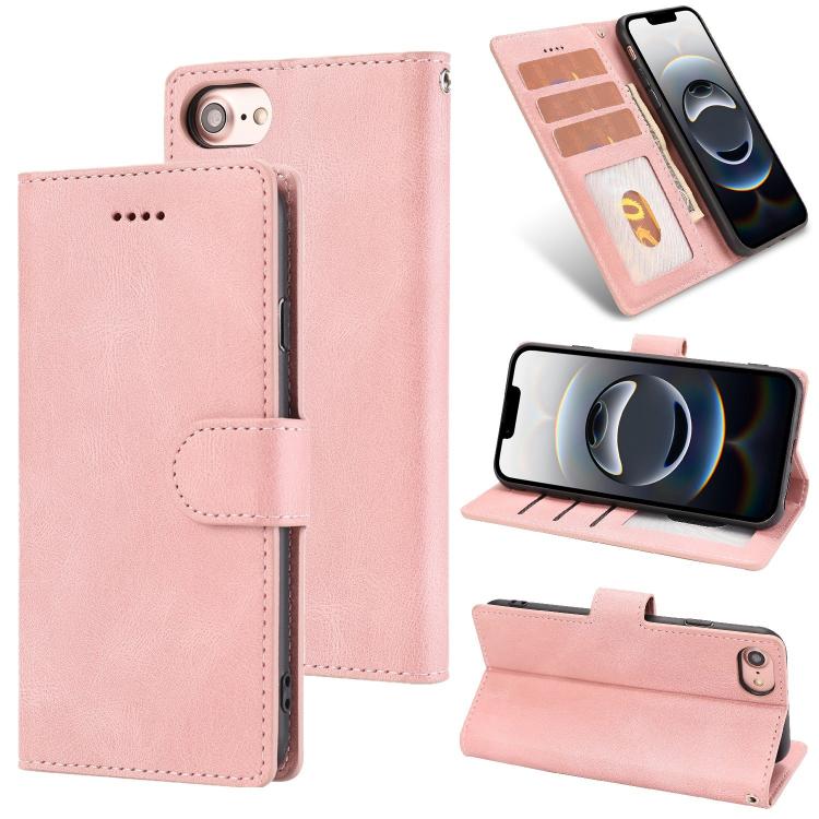 For iPhone 16e Fantasy Skin-feel Calfskin Texture Leather Phone Case(Pink)