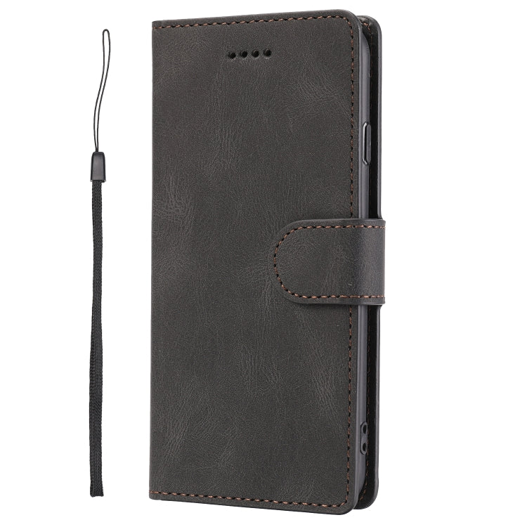 For iPhone 16e Fantasy Skin-feel Calfskin Texture Leather Phone Case(Black)
