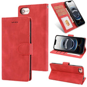 For iPhone 16e Fantasy Skin-feel Calfskin Texture Leather Phone Case(Red)