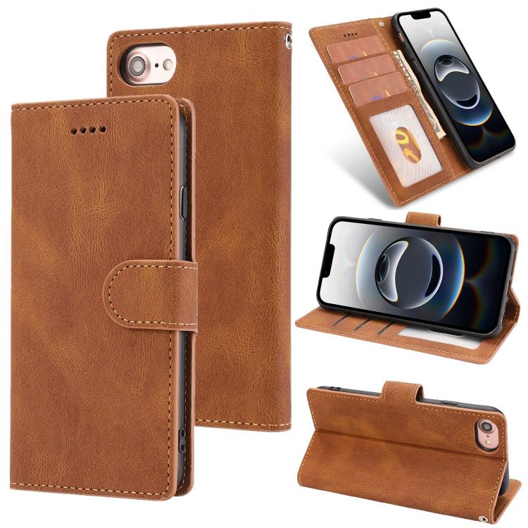 For iPhone 16e Fantasy Skin-feel Calfskin Texture Leather Phone Case(Brown)