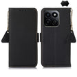 For Honor Play 60 Plus / 200 Smart Side-Magnetic TJ Genuine Leather RFID Phone Case(Black) - Honor Cases by PMC TechLife | Online Shopping South Africa | PMC TechLife | Buy Now Pay Later Mobicred