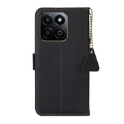 For Honor Play 60 Plus / 200 Smart Side-Magnetic TJ Genuine Leather RFID Phone Case(Black)