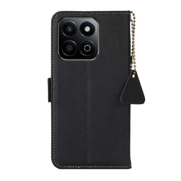 For Honor Play 60 Plus / 200 Smart Side-Magnetic TJ Genuine Leather RFID Phone Case(Black)