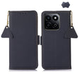 For Honor Play 60 Plus / 200 Smart Side-Magnetic TJ Genuine Leather RFID Phone Case(Blue) - free shipping - PMC TechLife - Order now!