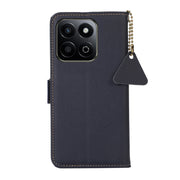 For Honor Play 60 Plus / 200 Smart Side-Magnetic TJ Genuine Leather RFID Phone Case(Blue)