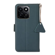 For Honor Play 60 Plus / 200 Smart Side-Magnetic TJ Genuine Leather RFID Phone Case(Green)