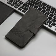For Samsung Galaxy S25 5G Cubic Skin Feel Flip Leather Phone Case(Black)