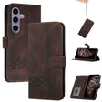 For Samsung Galaxy S25 5G Cubic Skin Feel Flip Leather Phone Case(Brown) - Galaxy S25 5G Cases by PMC TechLife | Online Shopping South Africa | PMC TechLife | Buy Now Pay Later Mobicred