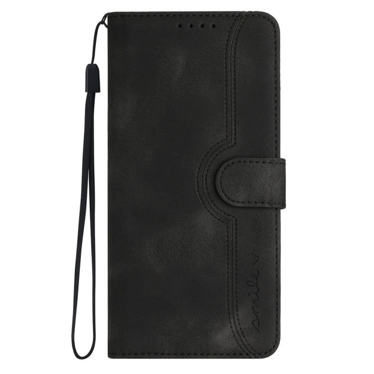 For Samsung Galaxy S25 5G Heart Pattern Skin Feel Leather Phone Case(Black)