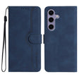 For Samsung Galaxy S25 5G Heart Pattern Skin Feel Leather Phone Case(Royal Blue) - Galaxy S25 5G Cases by PMC Jewellery | Online Shopping South Africa | PMC Jewellery | Buy Now Pay Later Mobicred
