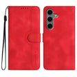 For Samsung Galaxy S25+ 5G Heart Pattern Skin Feel Leather Phone Case(Red) - Galaxy S25+ 5G Cases by PMC Jewellery | Online Shopping South Africa | PMC Jewellery | Buy Now Pay Later Mobicred