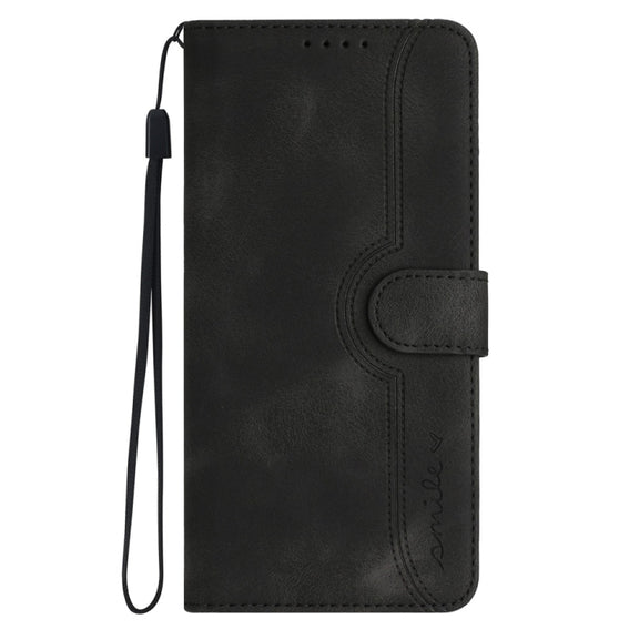 For Samsung Galaxy S25+ 5G Heart Pattern Skin Feel Leather Phone Case(Black)