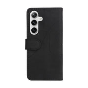 For Samsung Galaxy S25 / S24 5G Dual-color Splicing Flip Leather Phone Case(Black)