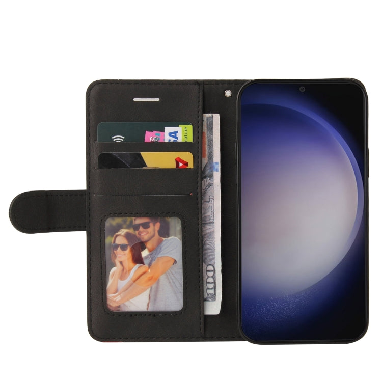 For Samsung Galaxy S25 / S24 5G Dual-color Splicing Flip Leather Phone Case(Black)