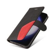 For Samsung Galaxy S25 / S24 5G Dual-color Splicing Flip Leather Phone Case(Black)
